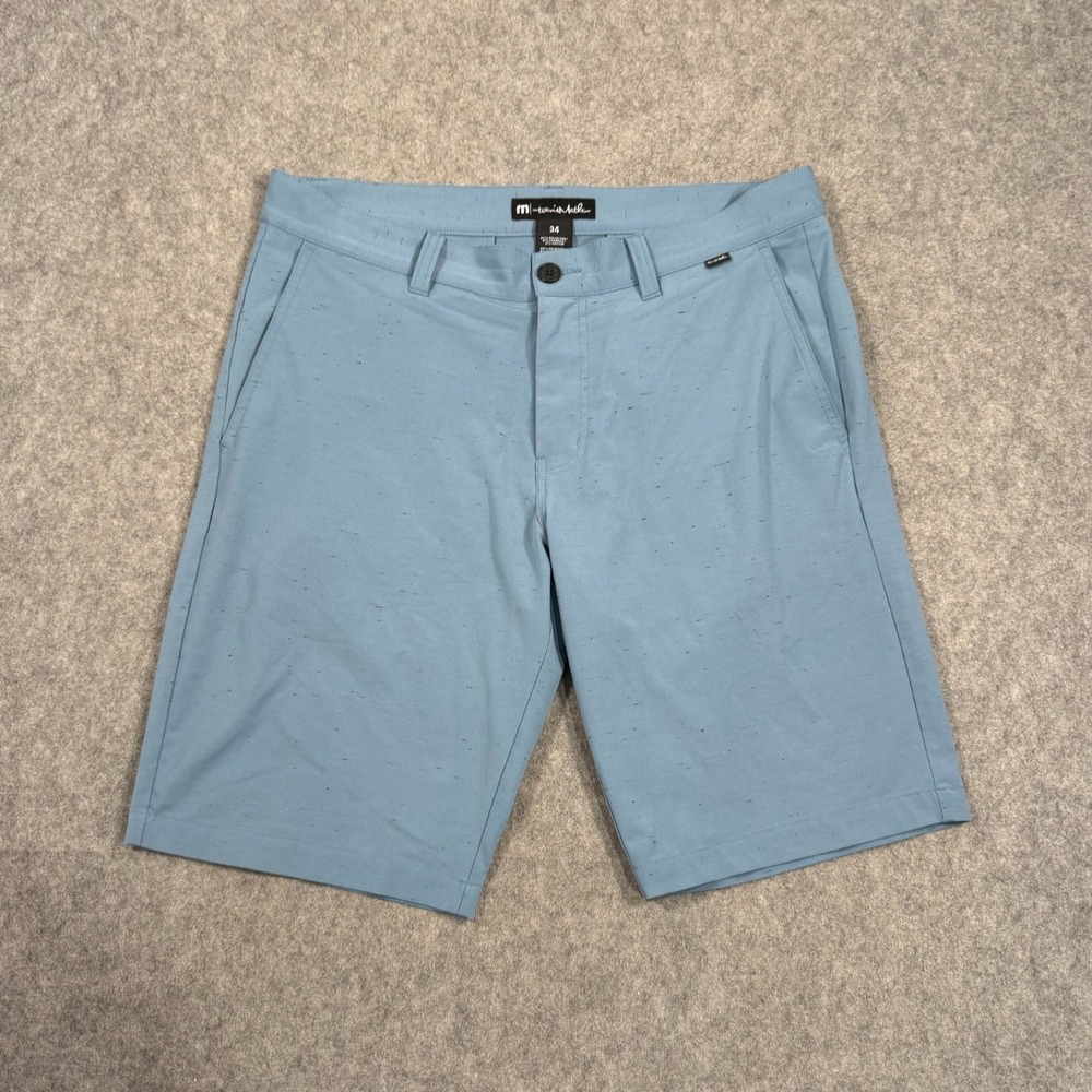 Travis Mathew Blue Pinch Hitter Performance Stretch Chino Shorts Men's Size 34
